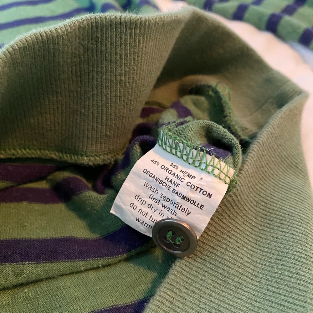 Braintree Hemp Hoodie Blue and Green Striped - Picture 6 of 6